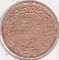 1-30 Канада 1 цент 1916г. KM# 21 бронза 5,67гр 25,5мм