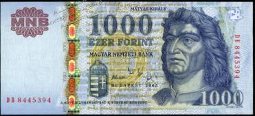 Венгрия 1000 форинтов 2005г. P.195a - UNC - Венгрия 1000 форинтов 2005г. P.195a - UNC