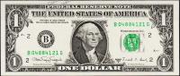 Банкнота США 1 доллар 1988A года Р.480в - UNC "B" B-G