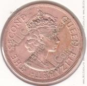 28-159 Восточные Карибы 2 цента 1955г. КМ # 3 бронза 9,55гр. 30,5мм.  - 28-159 Восточные Карибы 2 цента 1955г. КМ # 3 бронза 9,55гр. 30,5мм. 