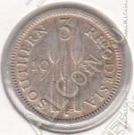 29-61 Южная Родезия 3 пенса 1951г. КМ # 20 медно-никелевая 1,41гр.16мм 