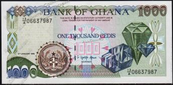 Гана 1000 седи 1995г. P.29в(2) - UNC - Гана 1000 седи 1995г. P.29в(2) - UNC