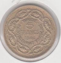 6-115 Тунис 5 франков 1946г 