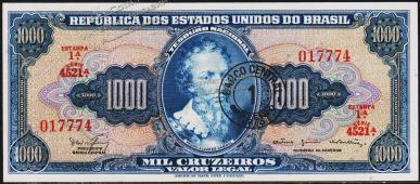 Банкнота Бразилия 1 новый крузейро 1966-67 года. P.187в - UNC  - Банкнота Бразилия 1 новый крузейро 1966-67 года. P.187в - UNC 
