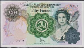 Банкнота Остров Мэн 50 фунтов 1983 года. P.39 UNC - Банкнота Остров Мэн 50 фунтов 1983 года. P.39 UNC