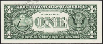 Банкнота США 1 доллар 2006 года. Р.523а - UNC "J" J-C - Банкнота США 1 доллар 2006 года. Р.523а - UNC "J" J-C
