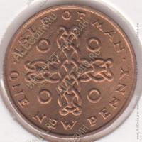 1-135 Остров Мэн 1 новый пенни 1975г. KM#20 бронза  3,55 гр 20,32 мм