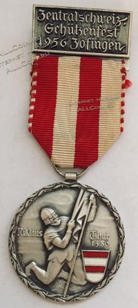  #276 Швейцария спорт Медаль Знаки. 570 лет легенде: флаг Цофинген. 1959 год.