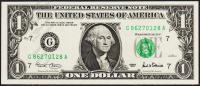 Банкнота США 1 доллар 2001 года. Р.509 UNC  "G" G-A