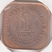 22-72 Малайя 1 цент 1940г.  - 22-72 Малайя 1 цент 1940г. 