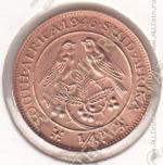 30-151 Южная Африка 1/4 пенни 1946г КМ # 23 бронза 2,84гр. 20мм 