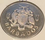 #14-151 Барбадос 2 доллара 1977г. Медь Никель. PROOF. - #14-151 Барбадос 2 доллара 1977г. Медь Никель. PROOF.