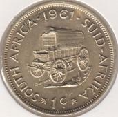 36-107 Южная Африка 1 цент 1961г. Латунь - 36-107 Южная Африка 1 цент 1961г. Латунь