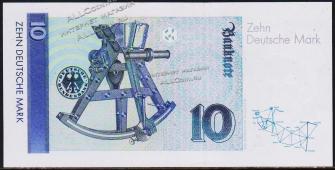 ФРГ (Германия) 10 марок 1989г. P.38а - UNC - ФРГ (Германия) 10 марок 1989г. P.38а - UNC