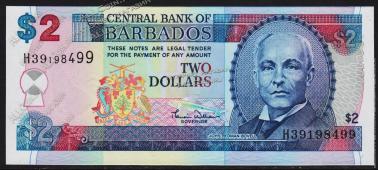 Барбадос 2 доллара 2000г. P.60 UNC - Барбадос 2 доллара 2000г. P.60 UNC