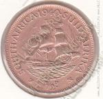 34-53 Южная Африка 1/2 пенни 1940г КМ # 24 бронза 