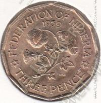 31-125 Нигерия 3 пенса 1959г. КМ # 3 никель-латунная 3,25гр. 19мм