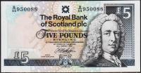 Шотландия 5 фунтов 1999г. P.352с - UNC