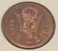 #14-158 Барбадос 1 цент 1973г. Бронза. UNC.