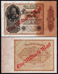 Германия 1.000.000.000 марок 1923г. на 1000 марок 1922г. P.113a - UNC