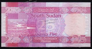 Южный Судан 25 пиастров 2011г. Р.3 UNC - Южный Судан 25 пиастров 2011г. Р.3 UNC