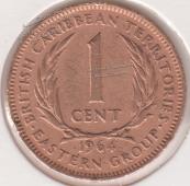 34-9 Восточные Карибы 1 цент 1964г. Бронза - 34-9 Восточные Карибы 1 цент 1964г. Бронза