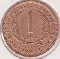 34-9 Восточные Карибы 1 цент 1964г. Бронза