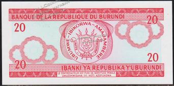 Бурунди 20 франков 2005г. P.27d(4) - UNC - Бурунди 20 франков 2005г. P.27d(4) - UNC