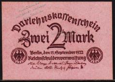 Германия 2 марки 1922г. P.62 UNC - Германия 2 марки 1922г. P.62 UNC
