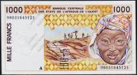 Кот-д’Ивуар 1000 франков 1998г. P.111Ah - UNC
