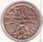 34-135 Чехословакия 50 геллеров 1947г. КМ # 21 бронза 20мм