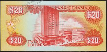 Ямайка 20 долларов 1995г. P.72e - UNC - Ямайка 20 долларов 1995г. P.72e - UNC