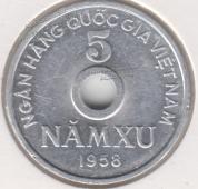 24-167 Вьетнам 5 ксу 1958г. KM#7 UNC алюминий 24 мм - 24-167 Вьетнам 5 ксу 1958г. KM#7 UNC алюминий 24 мм