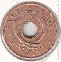 24-26 Восточная Африка 5 центов 1942г. КМ # 25.2 бронза 5,67гр.