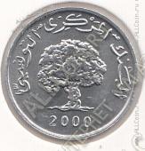 25-70 Тунис 1 миллим 2000г. КМ # 349 алюминий 1,2гр.  - 25-70 Тунис 1 миллим 2000г. КМ # 349 алюминий 1,2гр. 