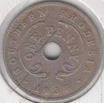 15-57 Южная Родезия 1 пенни 1937г. KM# 8 медно-никелевая