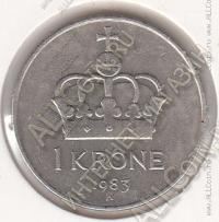 24-27 Норвегия 1 крона 1983г. КМ # 419 медно-никелевая 7,0гр. 25мм