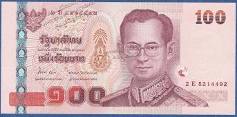 Таиланд 100 бат 2005г. Р.114(84подпись) - UNC - Таиланд 100 бат 2005г. Р.114(84подпись) - UNC