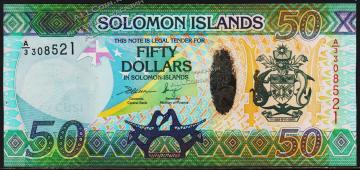 Соломоновы острова 50 долларов 2013г. P.38 UNC - Соломоновы острова 50 долларов 2013г. P.38 UNC
