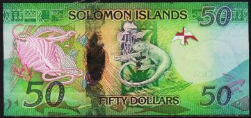 Соломоновы острова 50 долларов 2013г. P.38 UNC - Соломоновы острова 50 долларов 2013г. P.38 UNC