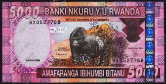 Руанда 5000 франков 2009г. P.37 UNC - Руанда 5000 франков 2009г. P.37 UNC