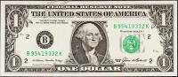 Банкнота США 1 доллар 1985 года. Р.474 UNC "B" B-K