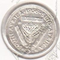 34-61 Южная Африка 3 пенса 1956г КМ # 47 серебро 1,41гр. 16мм
