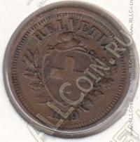 35-114 Швейцария 1 раппен 1919г. КМ # 3,2 бронза 1,5гр. 16мм