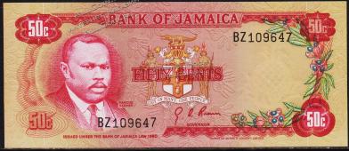 Ямайка 50 центов 1960г. P.53(2) -  UNC - Ямайка 50 центов 1960г. P.53(2) -  UNC