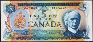 Канада 5 долларов 1972г. P.87а - UNC - Канада 5 долларов 1972г. P.87а - UNC