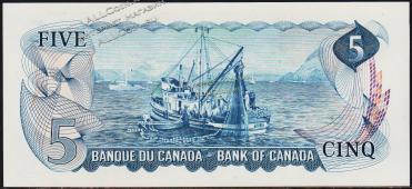 Канада 5 долларов 1972г. P.87а - UNC - Канада 5 долларов 1972г. P.87а - UNC