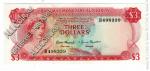 Багамы 3$ 1968г. Р.28 UNC
