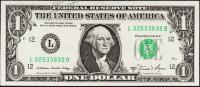 Банкнота США 1 доллар 1981А года. Р.468в - UNC "L" L-B