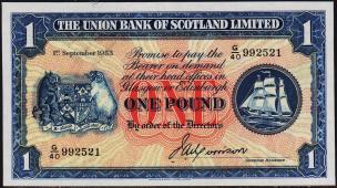 Шотландия 1 фунт 1953г. XF+ - Шотландия 1 фунт 1953г. XF+